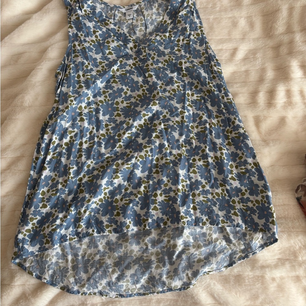 Floral Blue Tank Top